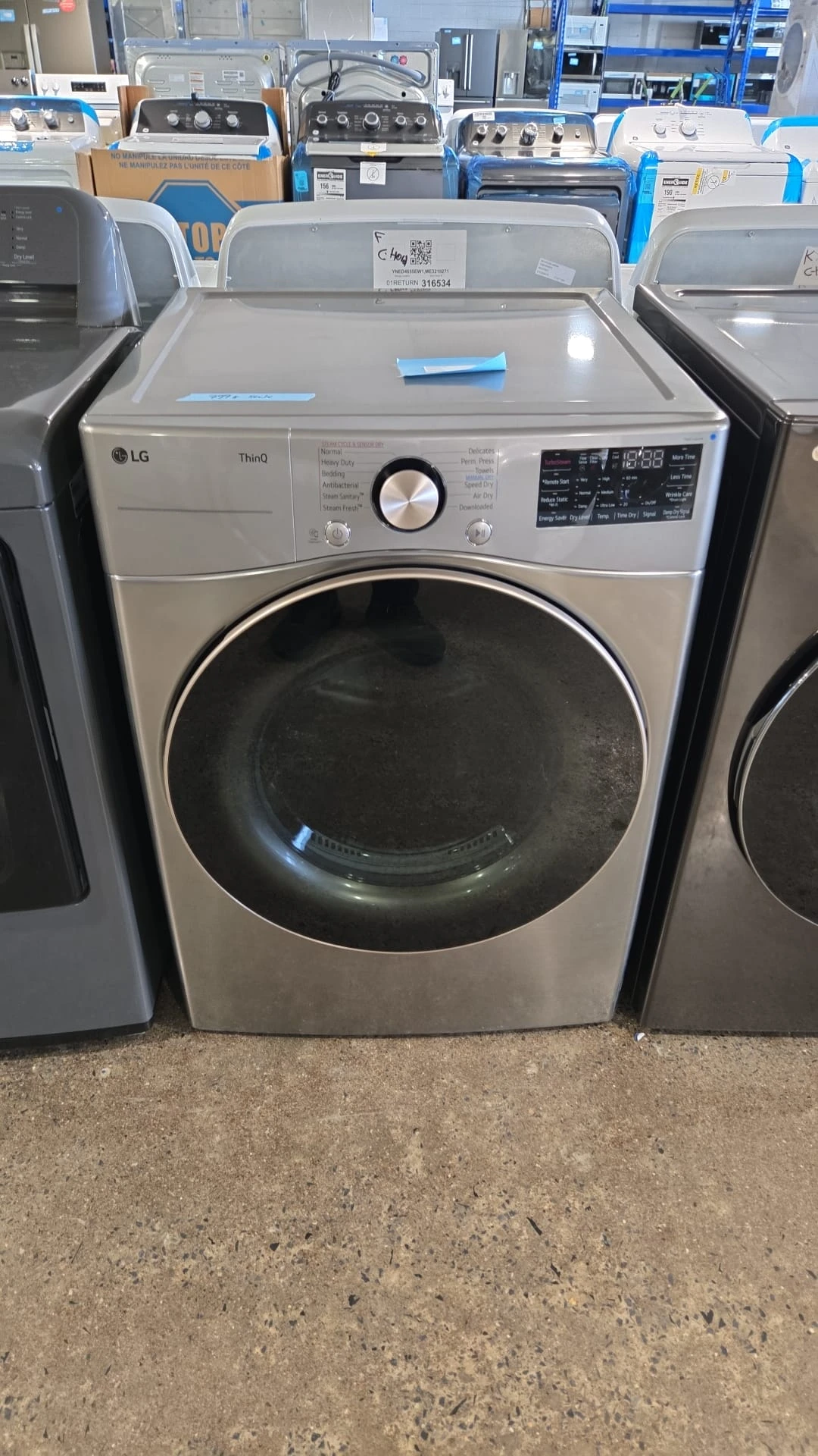 Sécheuse électrique LG – 27 pouces, 7,4 pi³, acier graphite – DLEX3850V - Image 5