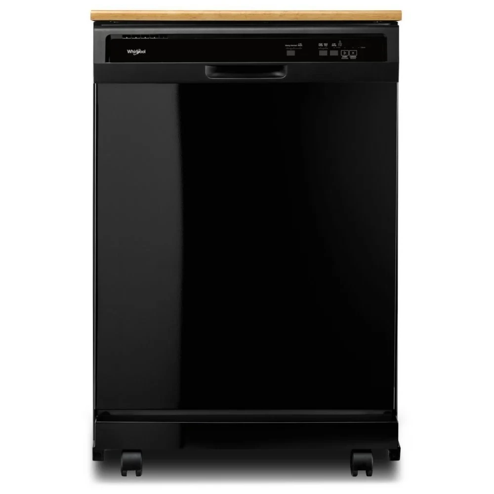Whirlpool portable dishwasher - 24 inch, 64 dB, 12 place settings, black - WDP370PAHB