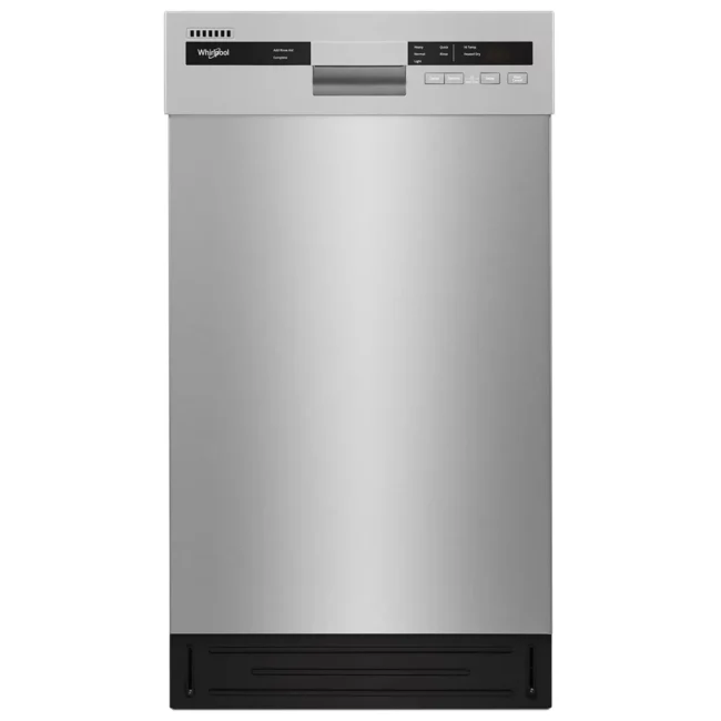 Whirlpool Built-In Dishwasher - 18 inch, 50 dB, 8 place settings, 5 cycles, Stainless steel - WDPS5118PM