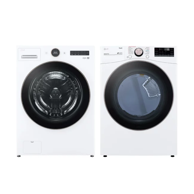 LG washer and dryer set - 27 inch, white - WM4100HWA & DLEX4200W