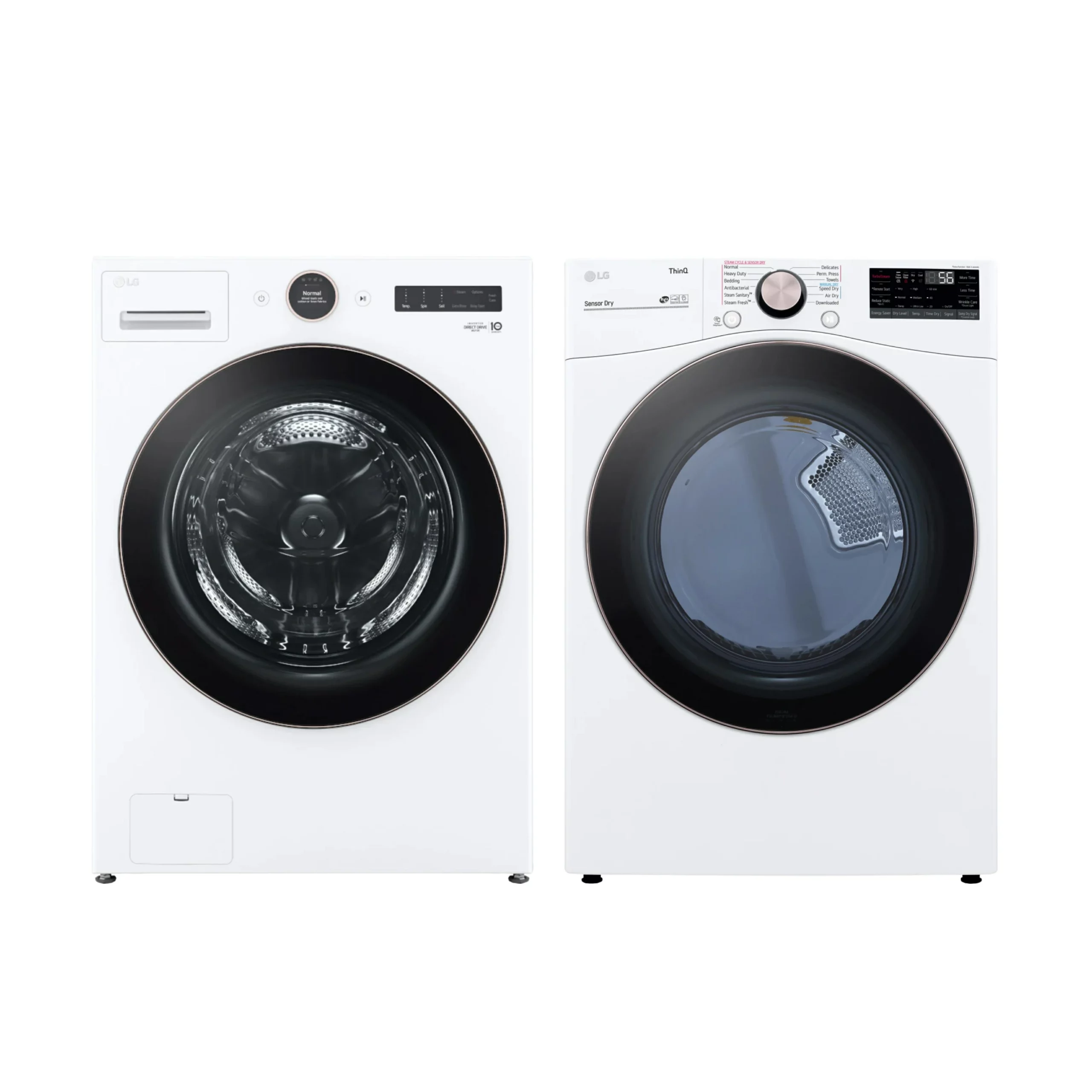LG washer and dryer set - 27 inch, white - WM4100HWA & DLEX4200W