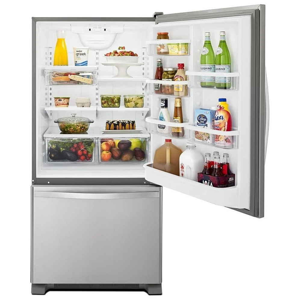 Réfrigérateur à congélateur inférieur Whirlpool – 30 pouces, 18.5 pi³, Acier inoxydable – WRB329RFBM – Image 3