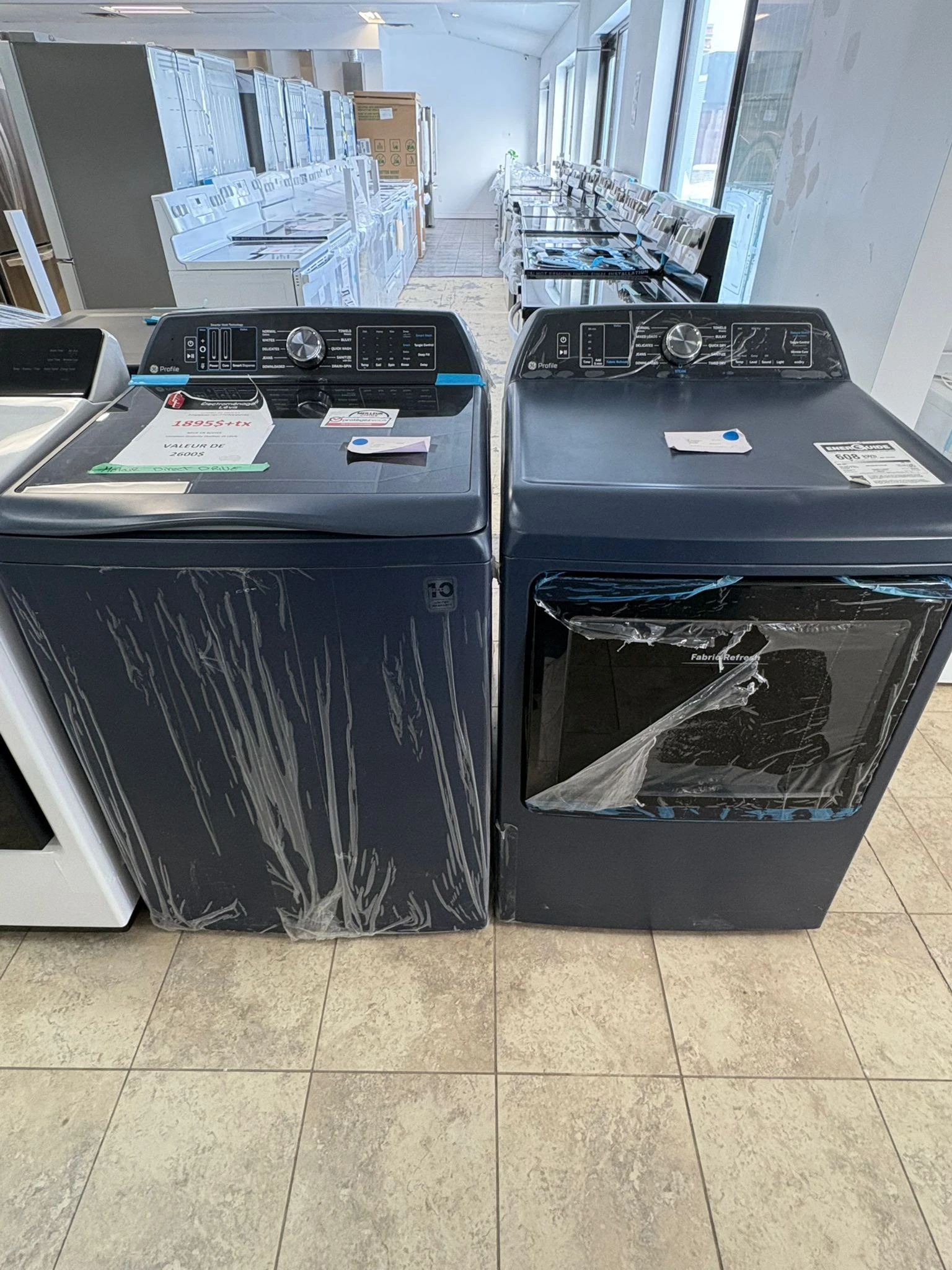 Ensemble laveuse et sécheuse électrique GE Profile, 28 pouces, Bleu – PTW900BPTRS / PTD90EBMTRS – Image 6