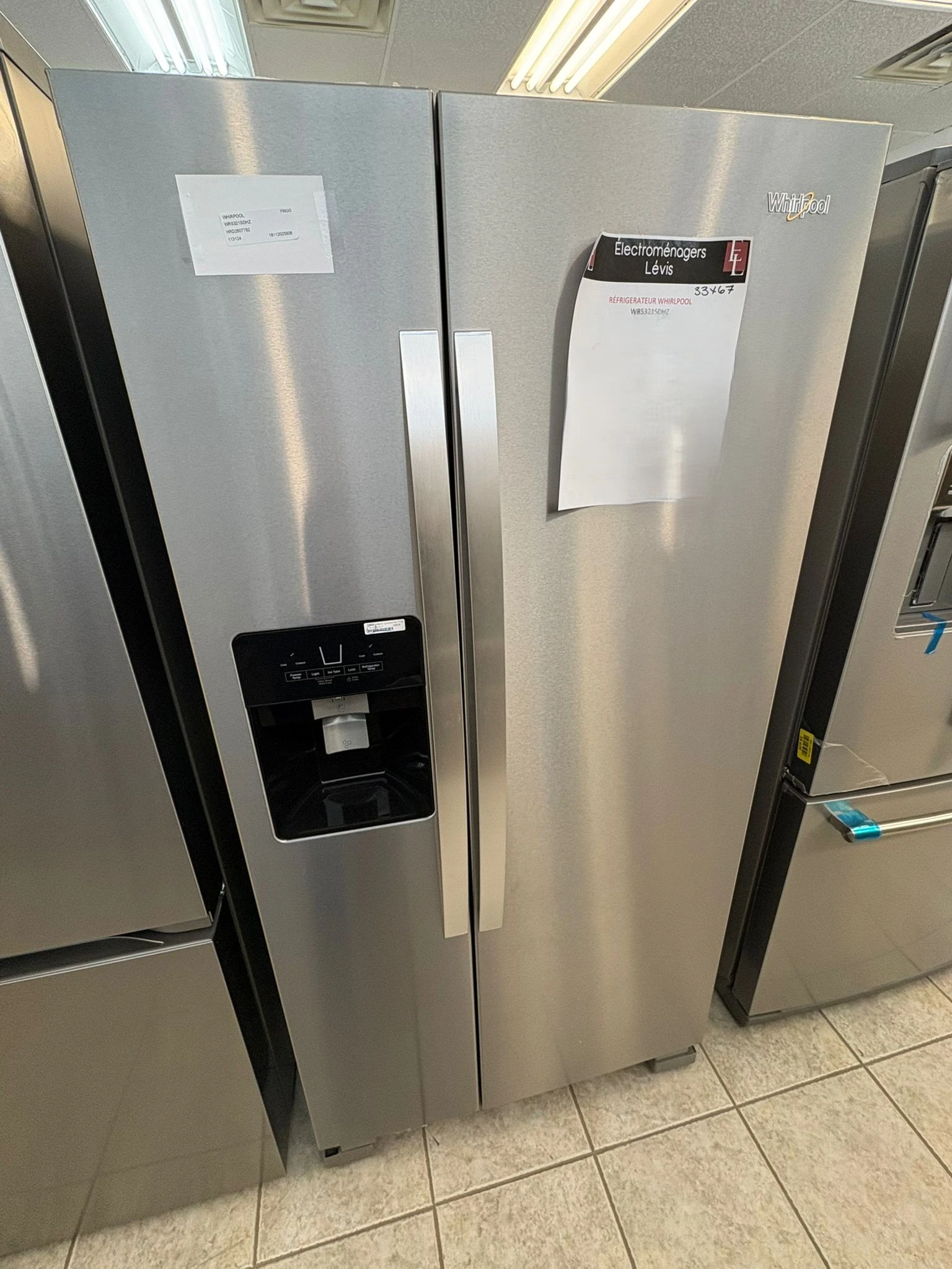 Réfrigérateur côte-à-côte Whirlpool – 33 pouces, 21.4 pi³,Acier inoxydable – WRS321SDHZ - Image 4