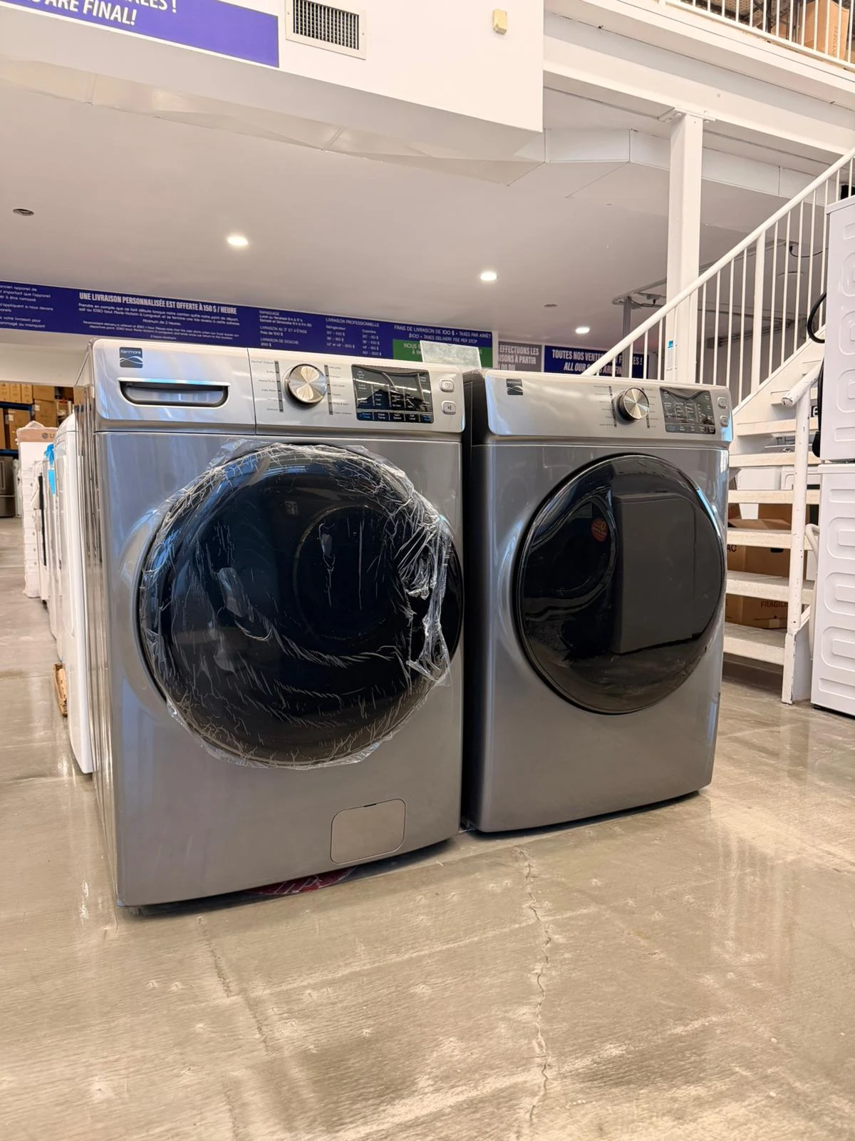 Ensemble laveuse & sécheuse Kenmore 27 pouces – 4,5 pi³ / 8,0 pi³, chargement frontal, gris diamant – 42273 & 92273 - Image 9