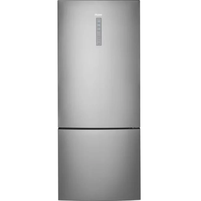 Réfrigérateur à congélateur inférieur Haier, 28 pouces, 15 pi³, Acier inoxydable – HRB15N3BGS