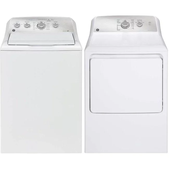 Ensemble laveuse-sécheuse GE – laveuse 4,9 pi³ & sécheuse électrique 7,2 pi³, blanc – GTW451BMRWS & GTD40EBMRWS