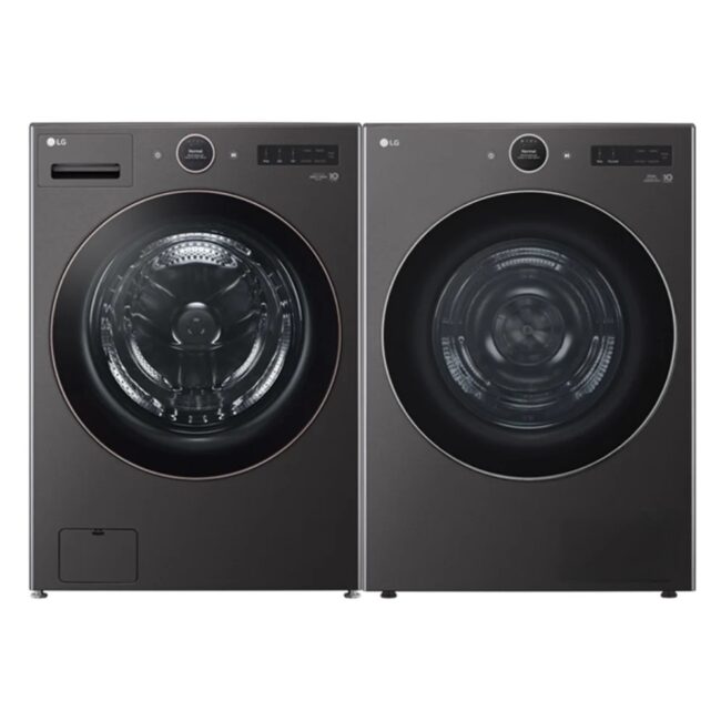 Ensemble laveuse sécheuse frontale LG 27 pouces noir – WM6700HBA & DLEX6500B