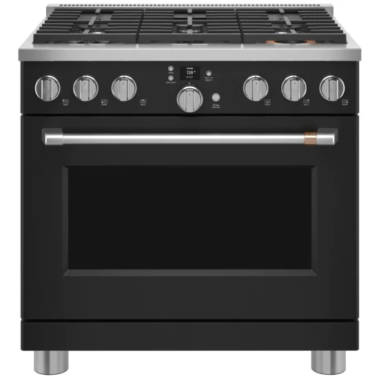 Cuisinière Café noir mat 36 pouces, 5,75 pi³, double alimentation – C2Y366P3TD1