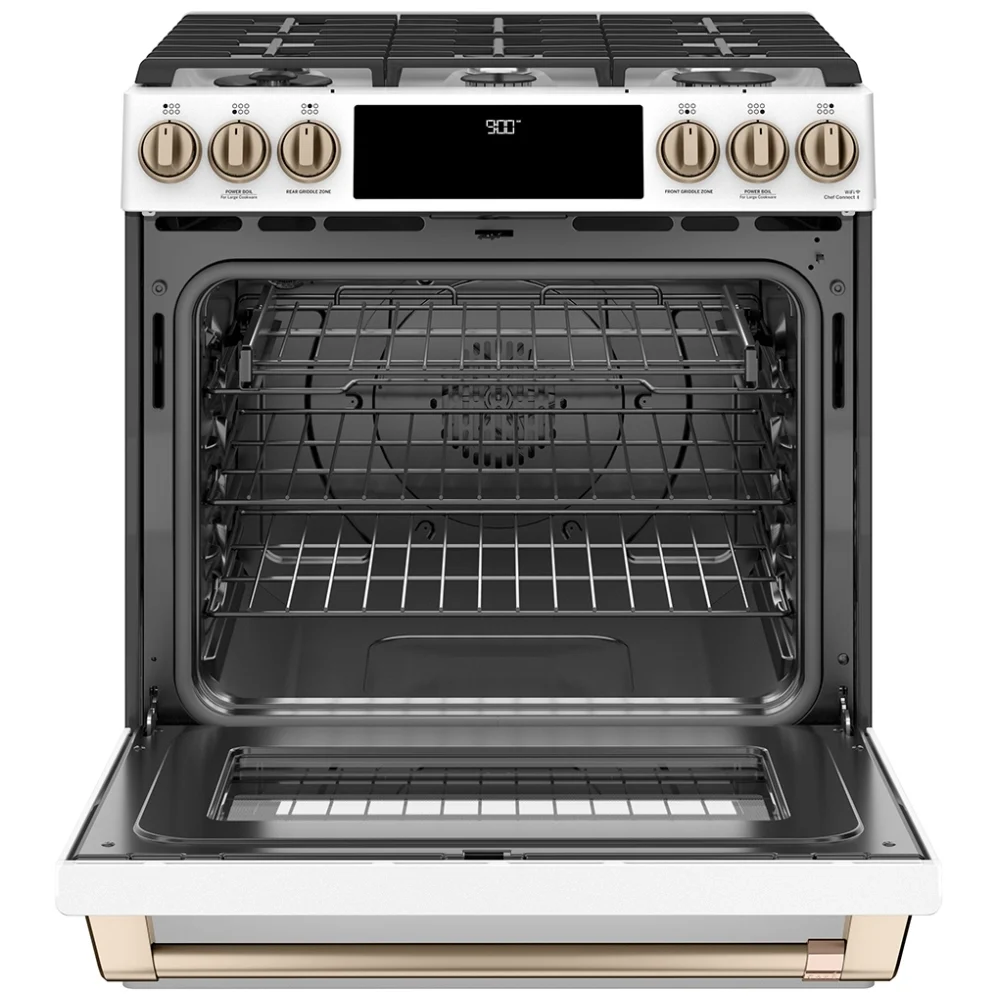 Cuisinière Café blanc mat 30 pouces, 5,7 pi³, biénergie – CC2S900P4MW2 – Image 2