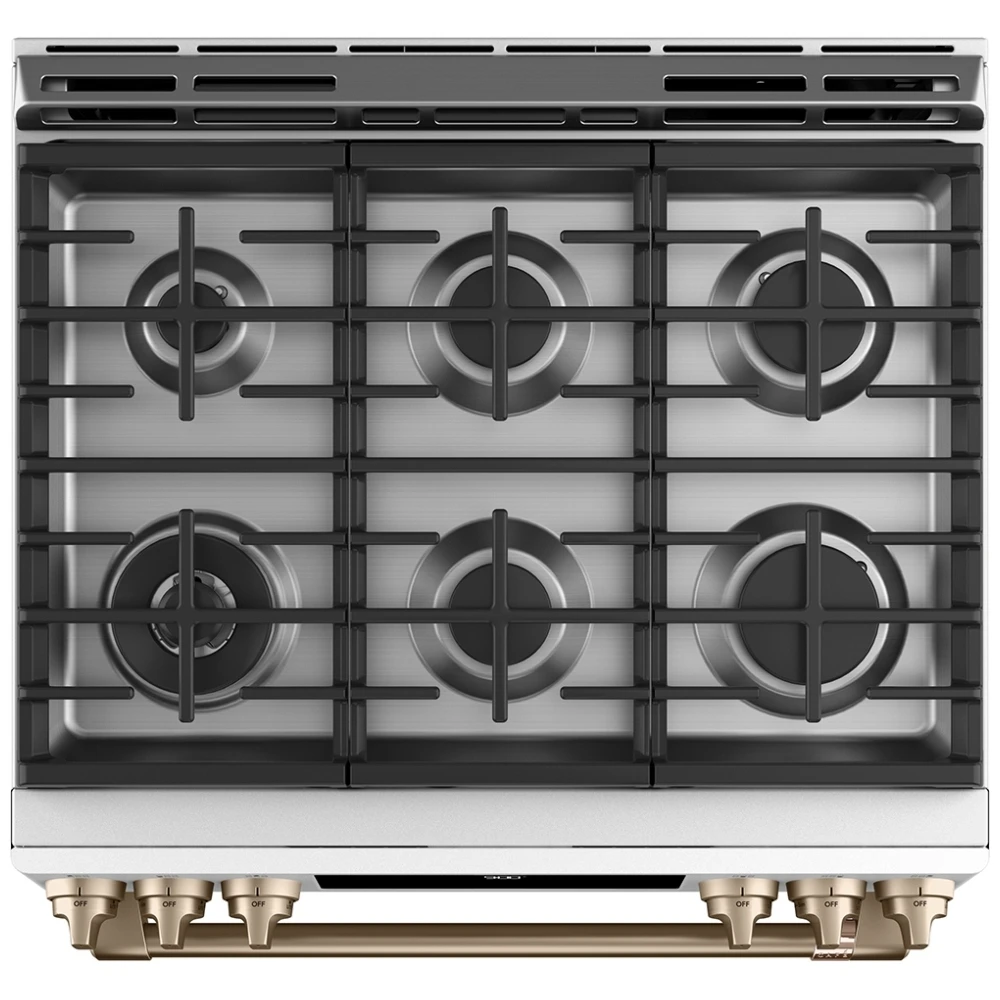 Cuisinière Café blanc mat 30 pouces, 5,7 pi³, biénergie – CC2S900P4MW2 – Image 4