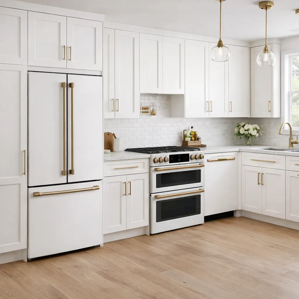 Ensemble de cuisine GE Café blanc – réfrigérateur 33pouces + cuisinière au gaz double four + lave-vaisselle 39 dB - CCGS750P4MW2 + CWE19SP4NW2 + CDT875P4NW2 – Image 2