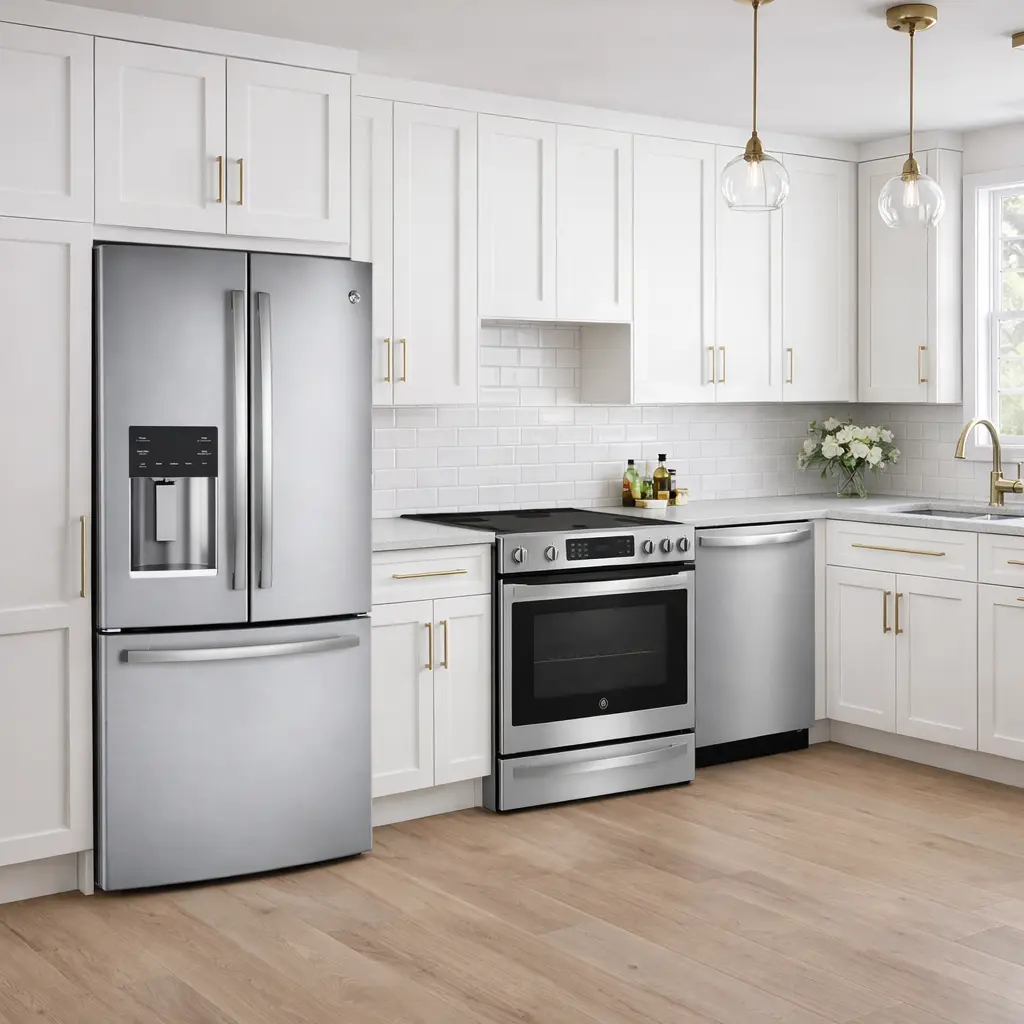 Ensemble cuisine GE Profile – réfrigérateur et cuisinière inox - PYE18HYRKFS & PCS940YMFS – Image 2