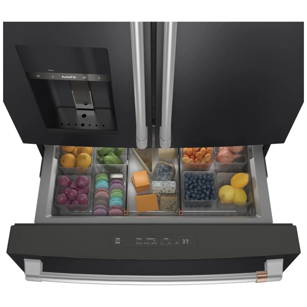 Réfrigérateur à portes françaises Café – 36pouces, 27,8 pi³, distributeur d’eau et glace externe, ENERGY STAR, noir – CVE28DP3ND1 - Image 5