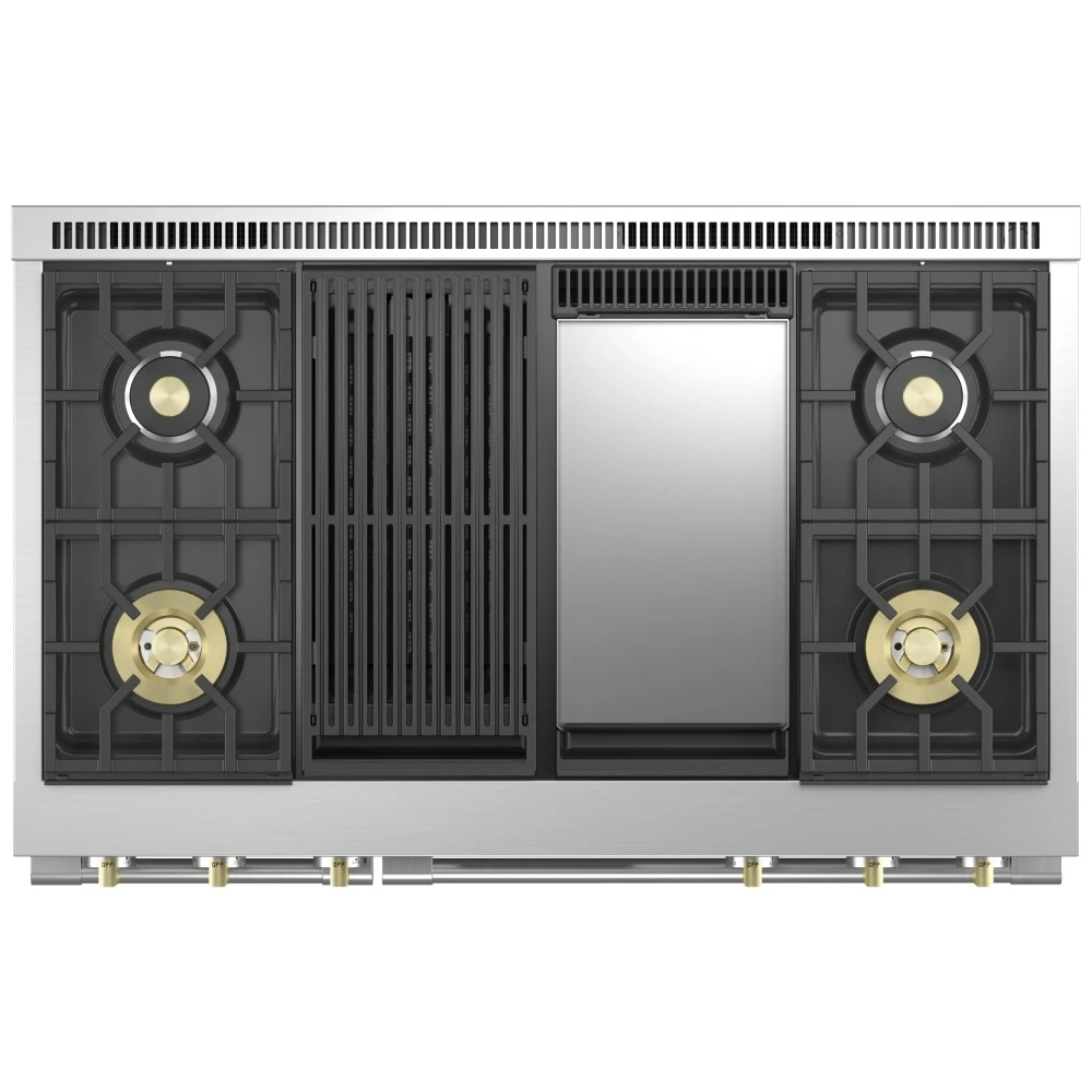 Cuisinière à biénergie Monogram – 48 pouces, four double 8,25 pi³, inox – ZDP484NGTSS – Image 5