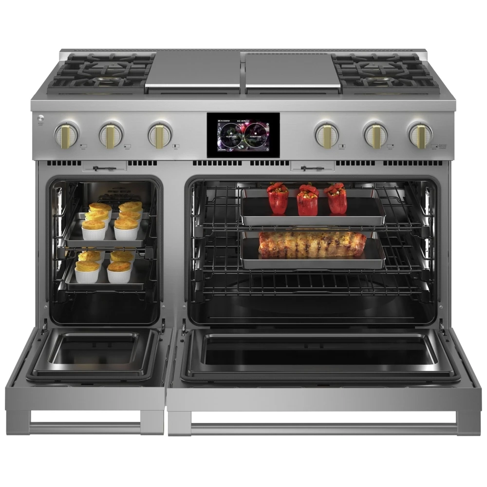 Cuisinière à biénergie Monogram – 48 pouces, four double 8,25 pi³, inox – ZDP484NGTSS – Image 3