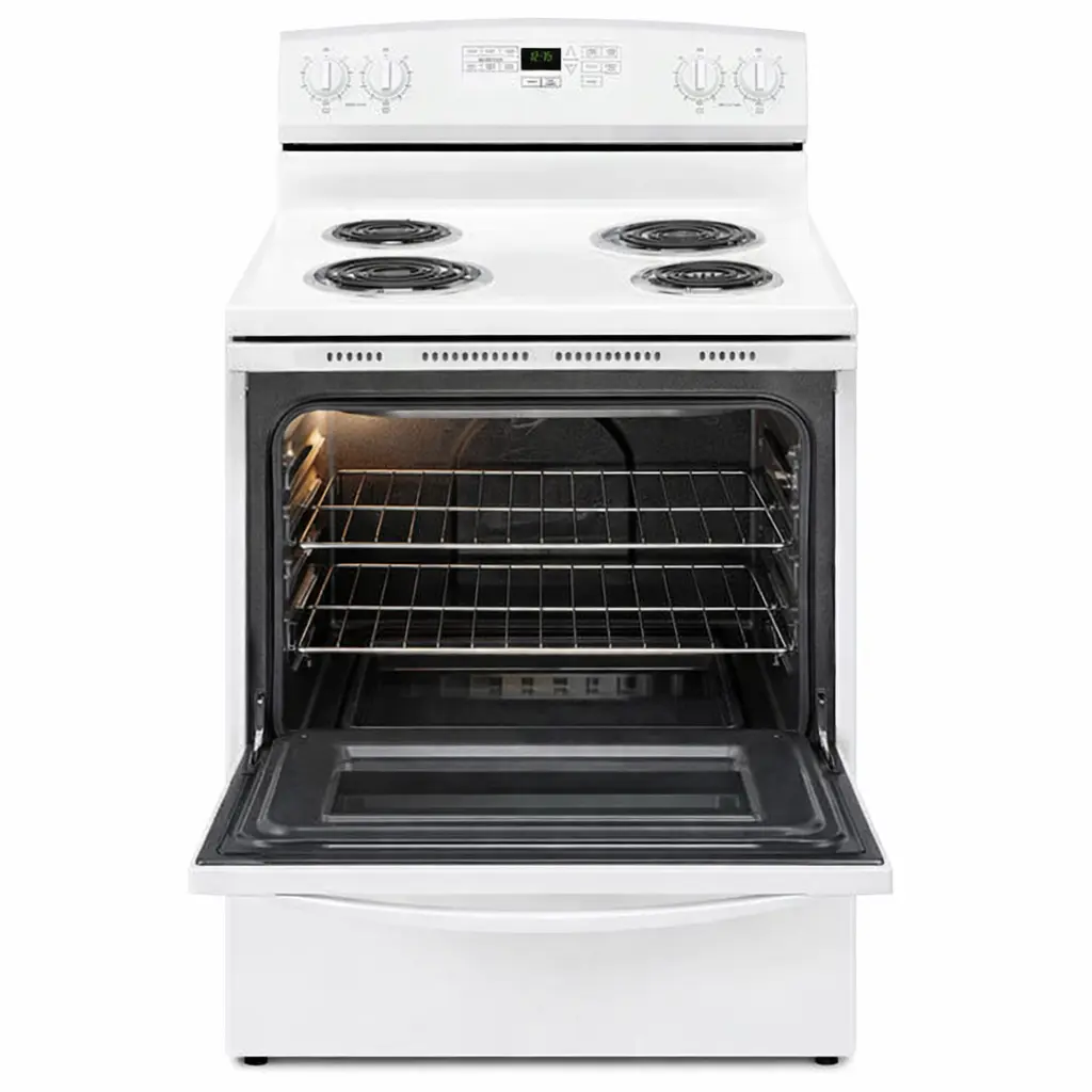 Cuisinière électrique Amana – 30 pouces, 4,8 pi³, autonettoyante, blanc – YACR4503SFW – Image 2