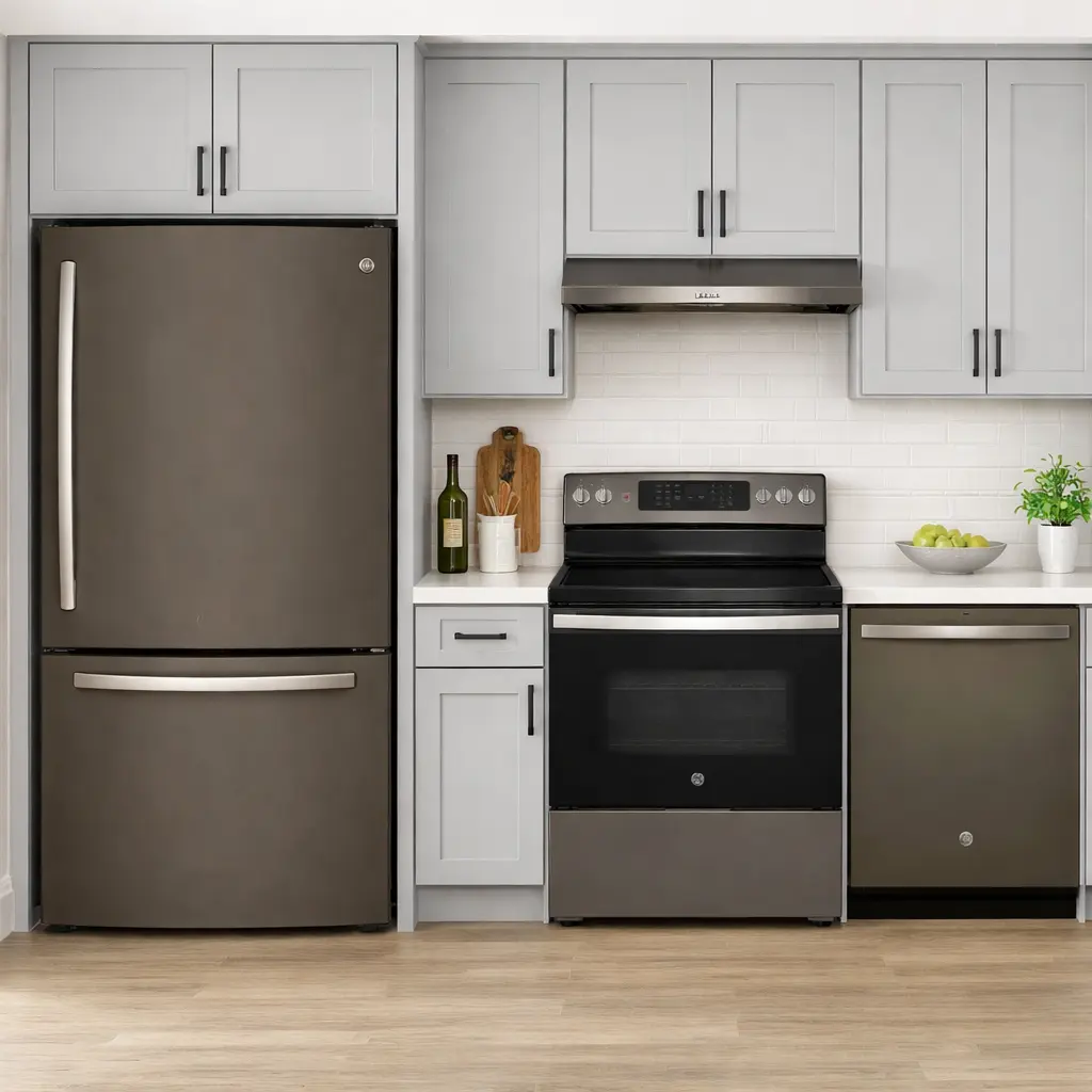 Ensemble cuisine GE ardoise – réfrigérateur, cuisinière électrique et lave-vaisselle - GDT650SMVES + GDE21DMKES + JCB840ETES - Image 2