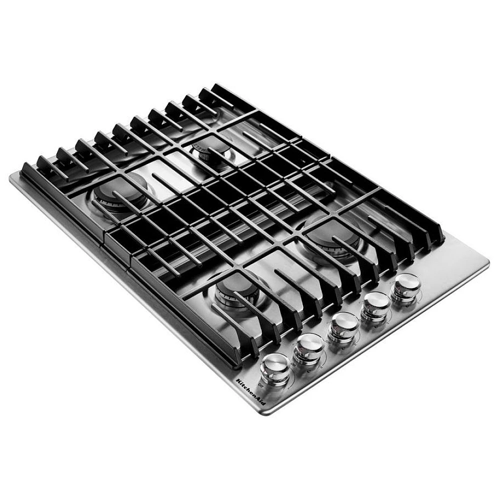Plaque de cuisson KitchenAid inox 30 pouces, gaz, 4 brûleurs – KCGD500GSS – Image 2