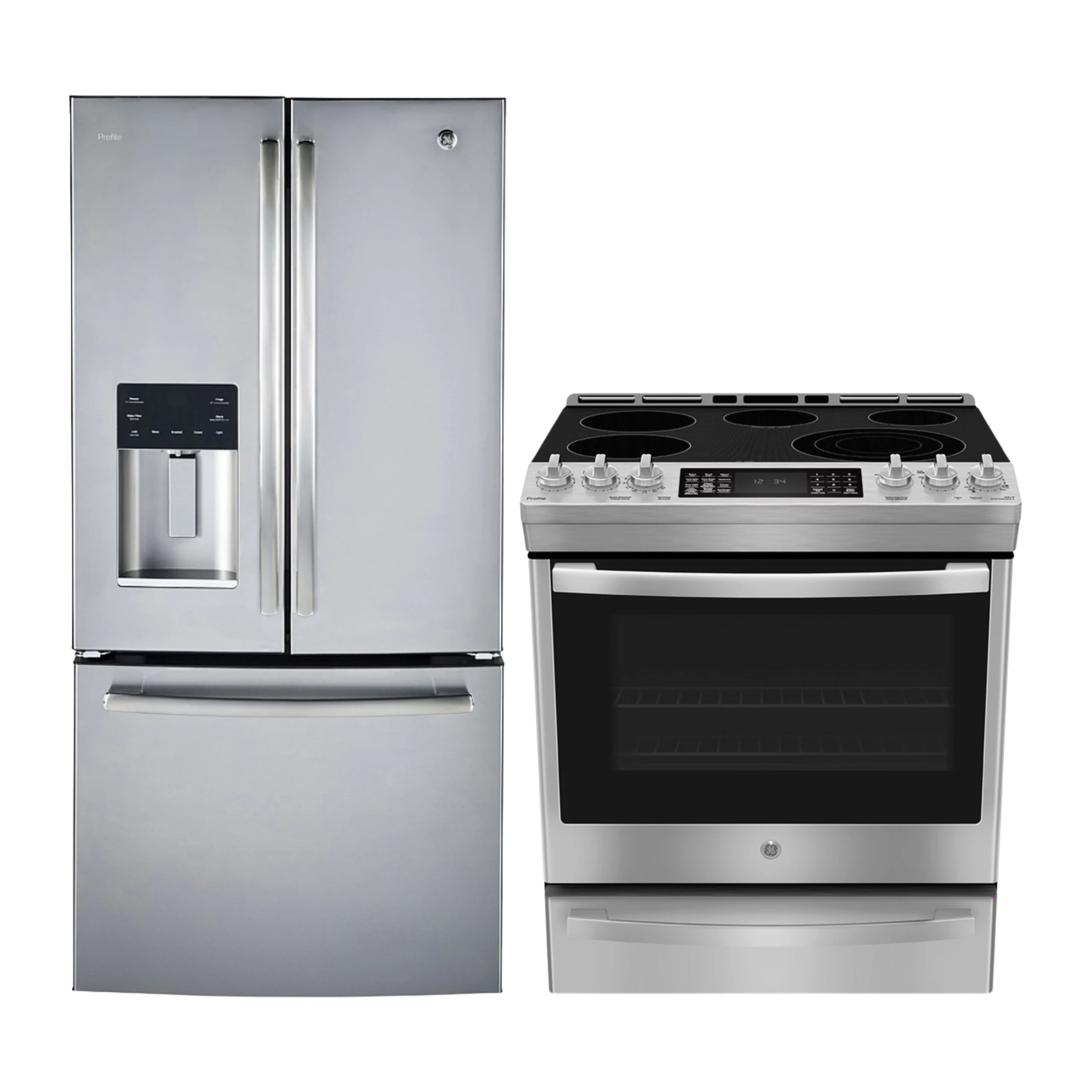Ensemble cuisine GE Profile – réfrigérateur et cuisinière inox - PYE18HYRKFS & PCS940YMFS