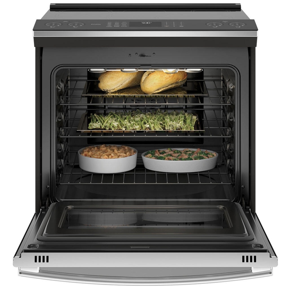 Cuisinière GE Profile à induction – 30 pouces, 5,3 pi³, True Convection, 5 bruleurs, inox – PCHS920YMFS - Image 3