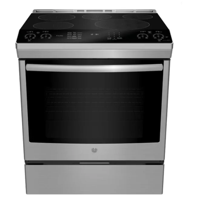 Cuisinière GE Profile inox 30 pouces, 5,3 pi³, induction, convection – PCHS920YMFS