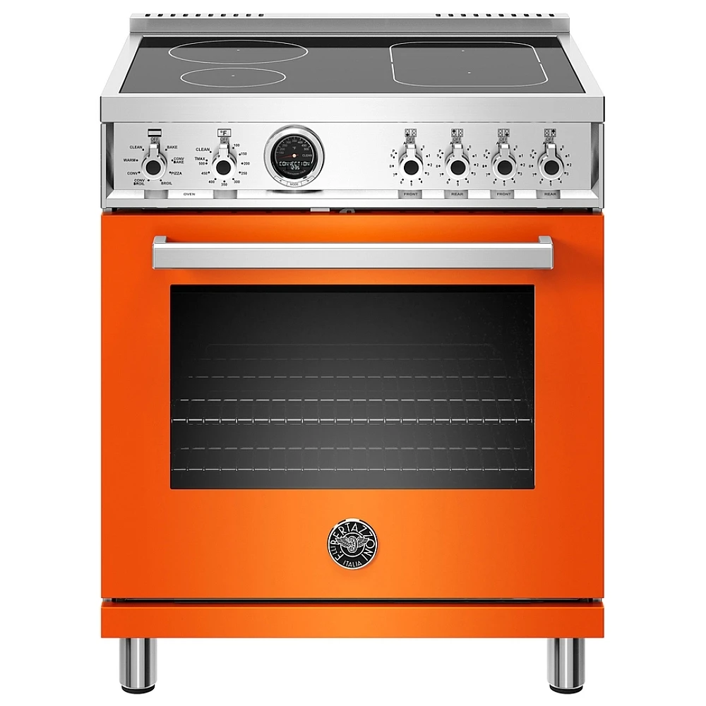 Bertazzoni professional induction stove - 30 inch, 4.7 cu. ft., convection, self-cleaning, no drawers, distinctive finish - PROF304INSART