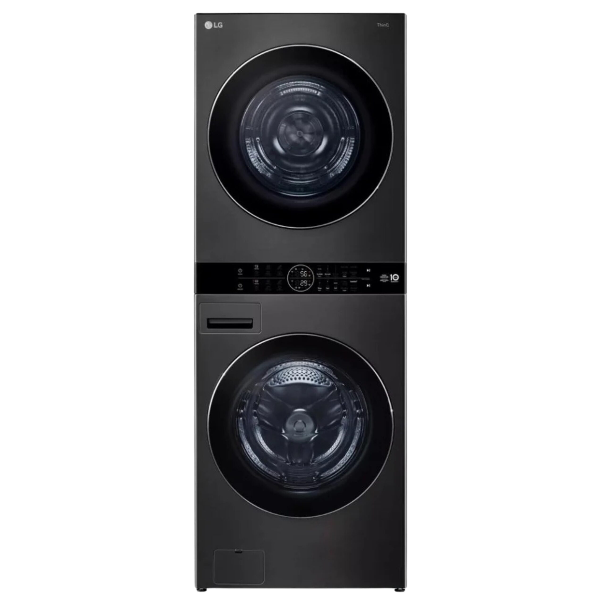 Centre de buanderie LG inox noir 27 pouces, 5,8 pi³, laveuse-sécheuse combiné – WKHC252HBA