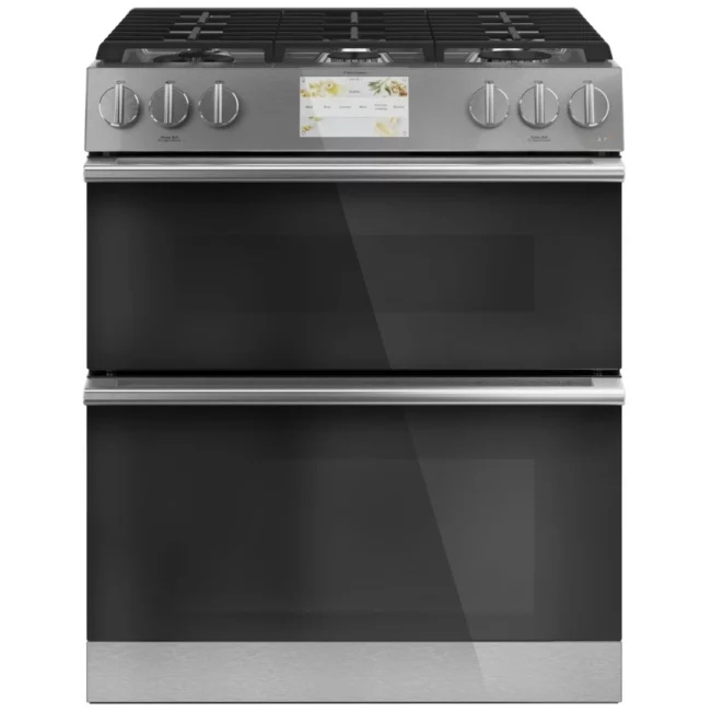 Cuisinière biénergie GE Café – 30 pouces, double four, convection, inox – CC2S950M2NS5