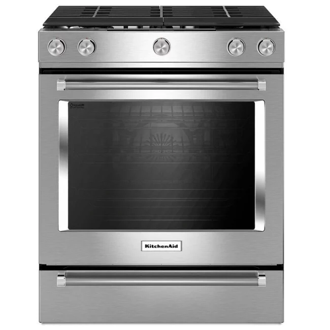 Cuisinière KitchenAid – 30 pouces, 5,8 pi³, gaz, acier inoxydable – KSGG700ESS