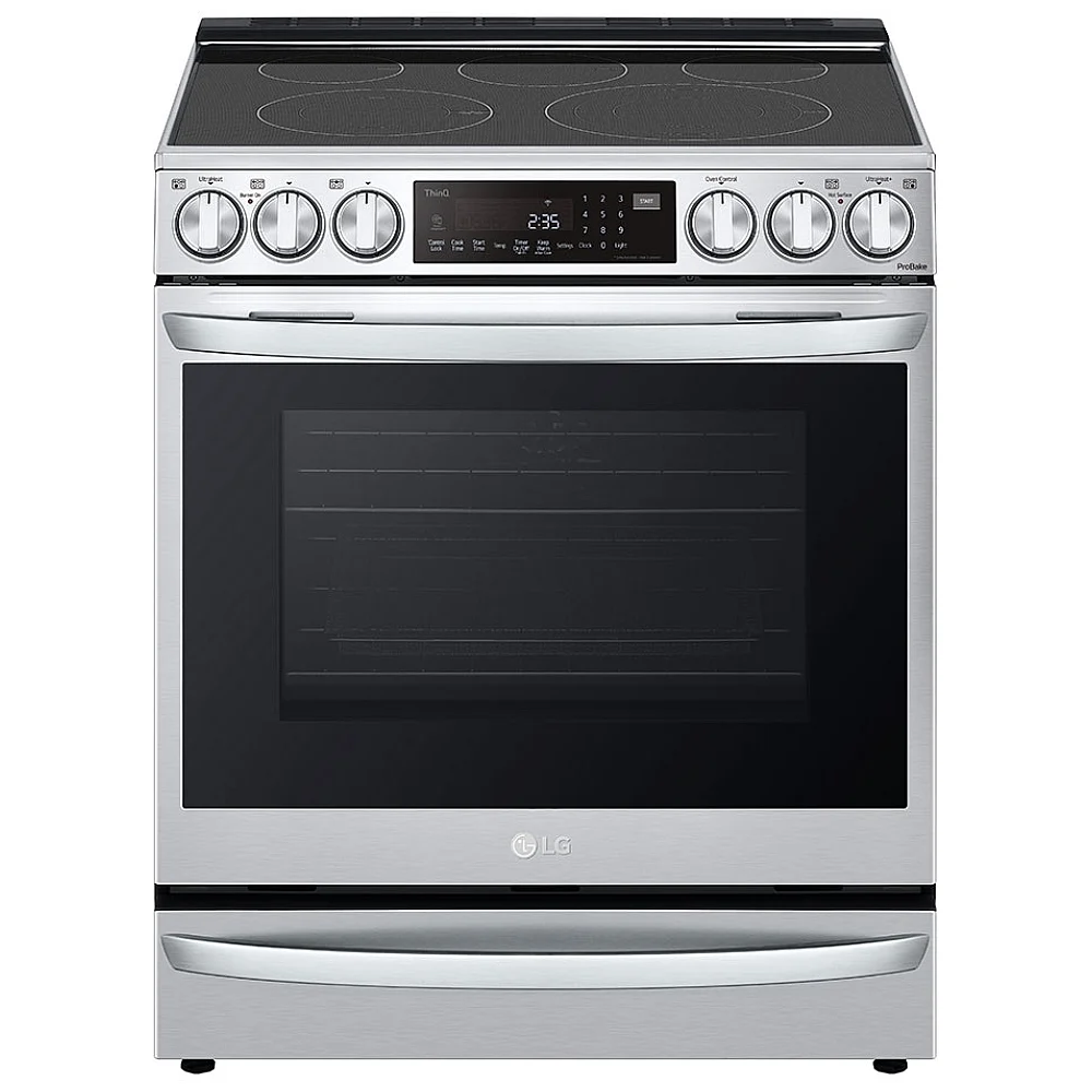 Cuisinière électrique LG – 30 pouces, convection, 5 brûleurs, inox – LSEL6337F