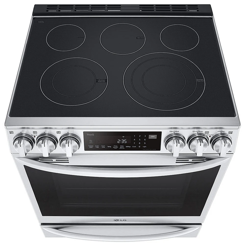 Cuisinière électrique LG – 30 pouces, convection, 5 brûleurs, inox – LSEL6337F – Image 4