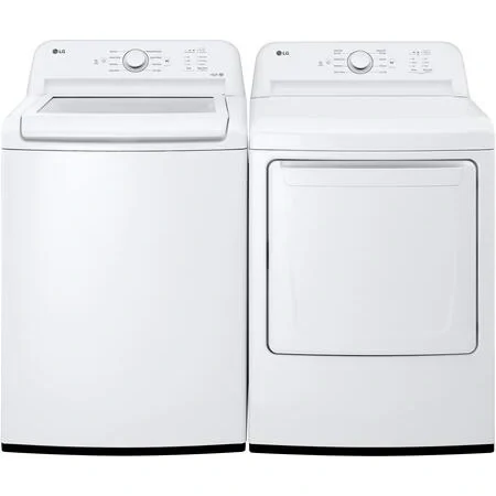 LG 27 inch washer dryer set white - WT6105CW & DLE6100W