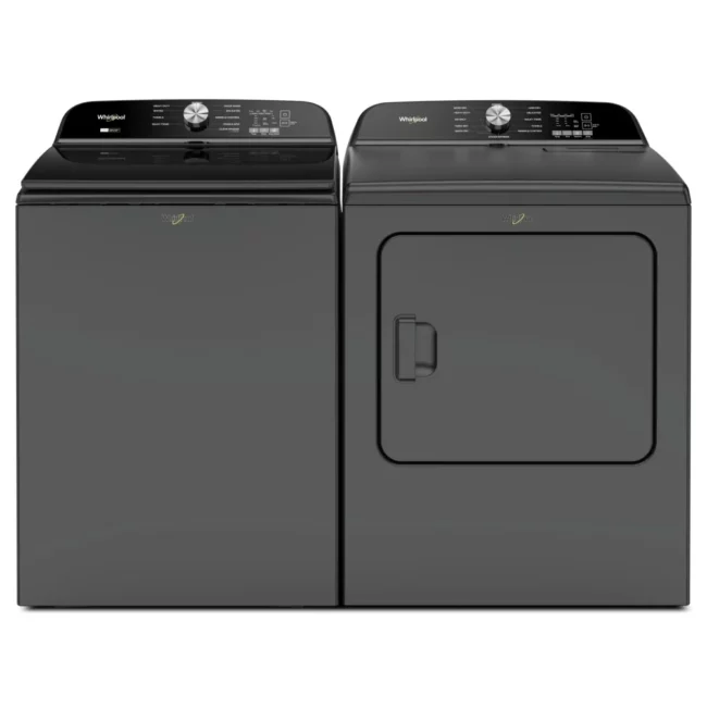 Ensemble laveuse et sécheuse Whirlpool noir 27 pouces – WTW6157PB & YWED6150PB