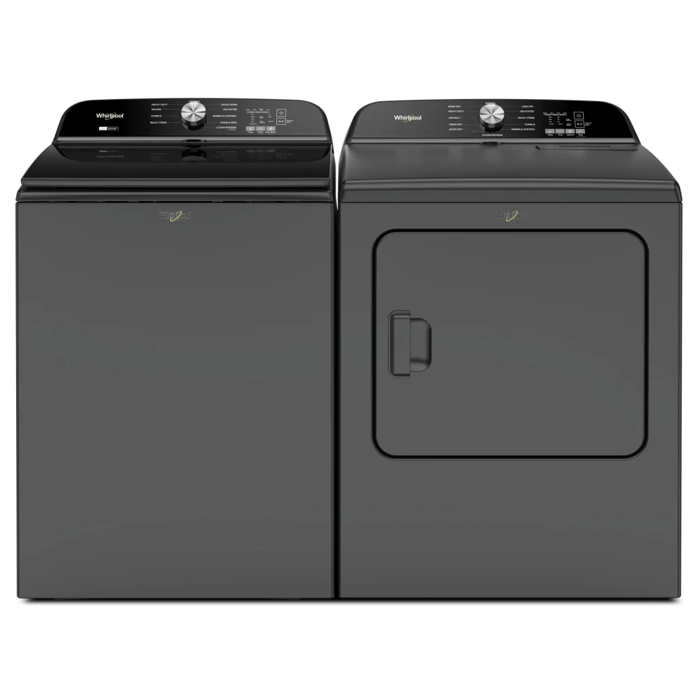 Ensemble laveuse et sécheuse Whirlpool noir 27 pouces – WTW6157PB & YWED6150PB