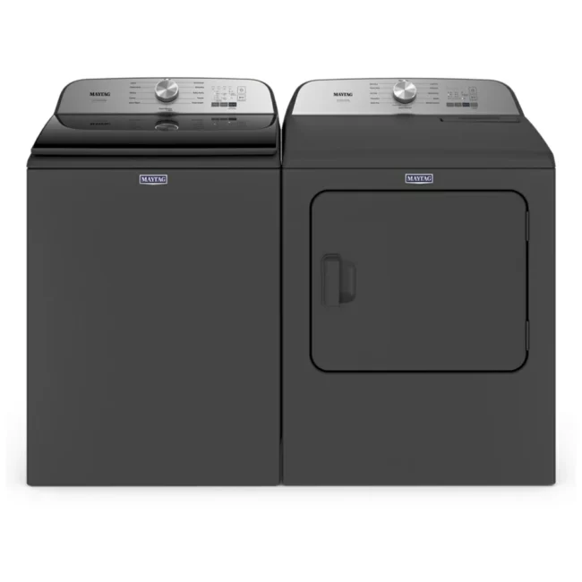 Ensemble laveuse sécheuse MAYTAG 27 pouces noir – MVW6500MBK1 & YMED6500MBK