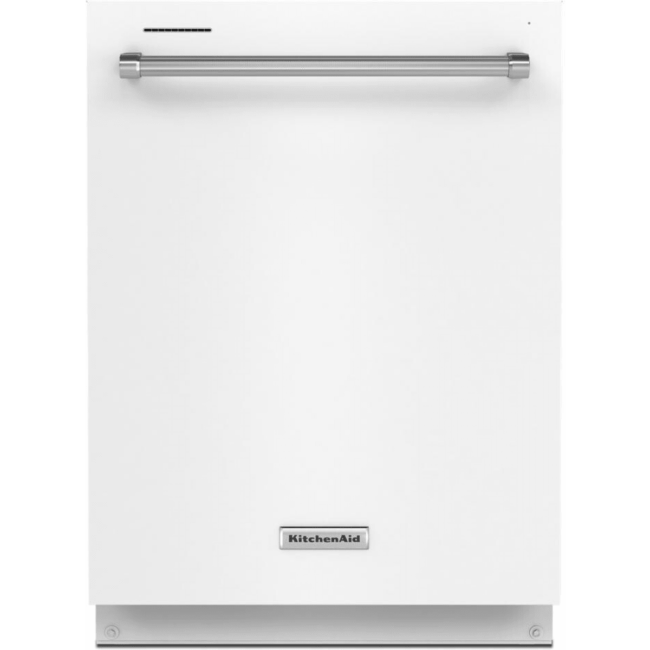 KitchenAid built-in dishwasher - 24 inch, 39 dB, 13 place settings, 3 baskets, white - KDTE204KWH