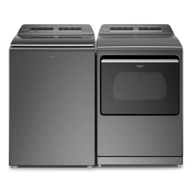 Whirlpool washer-dryer set - 6.1 cu. ft. washer & 7.4 cu. ft. dryer, slate - WTW8127LC & YWED7120HC