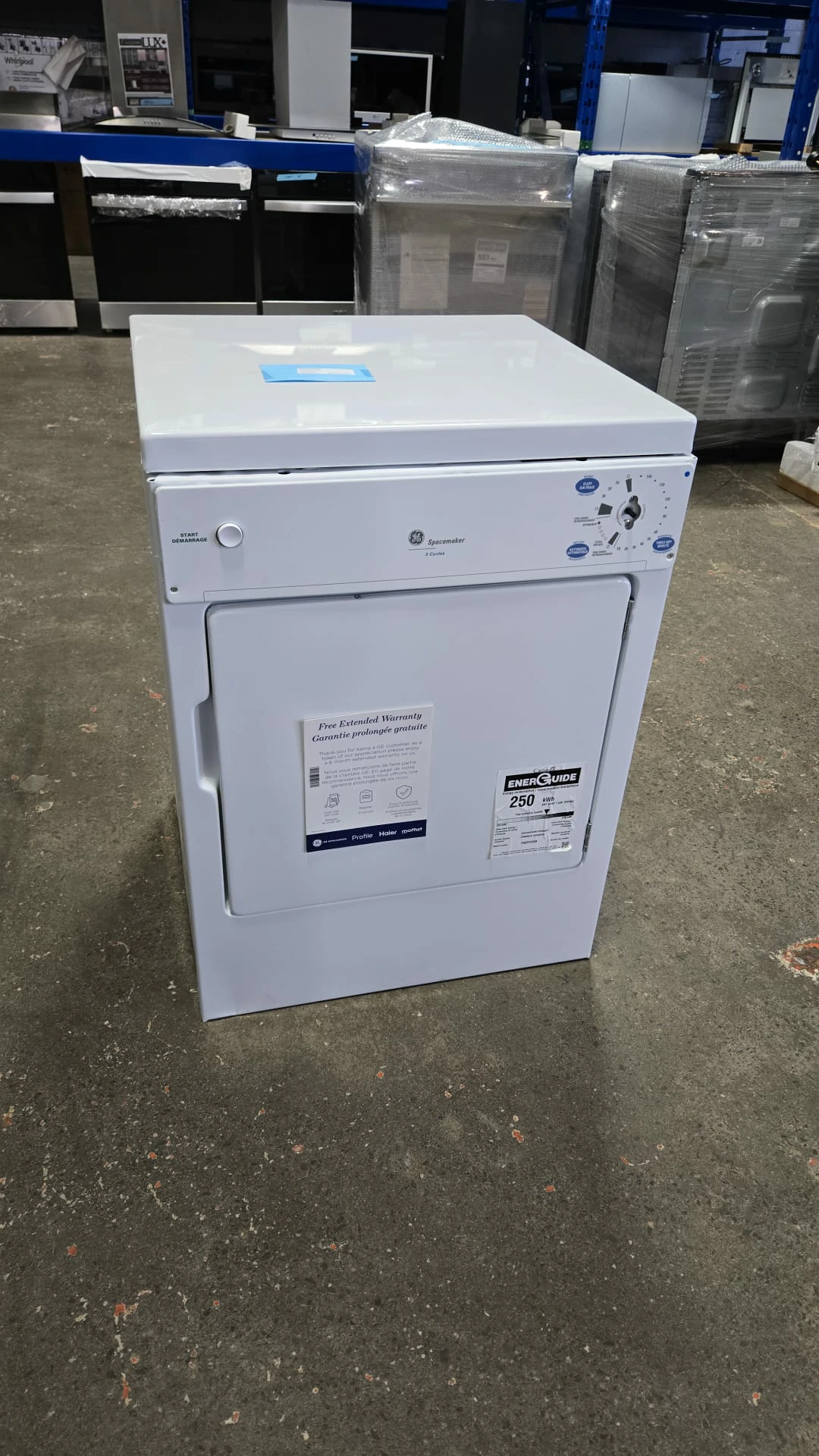 Sécheuse électrique GE 24 pouces blanc – PSKP333EBWW - Image 3