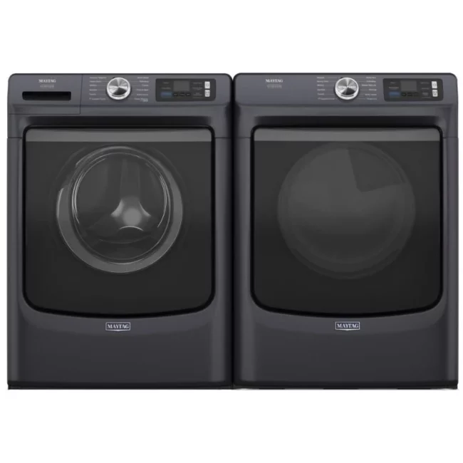 Maytag 27-inch red washer-dryer set, 5.8 + 7.3 cu. ft., steam, Wi-Fi - MFW7020RF & YMED7020RF