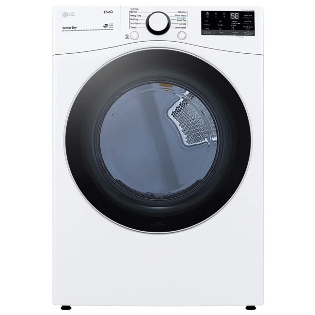 LG 27-inch white dryer, 7.4 cu. ft., electric, Wi-Fi - DLE3600W