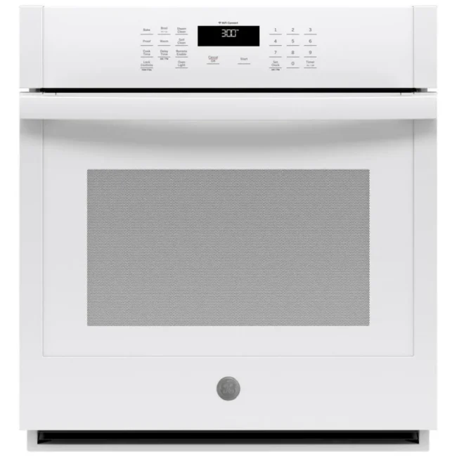 Four encastré GE blanc 27 pouces, 4,3 pi³, autonettoyant – JKS3000DN3WW