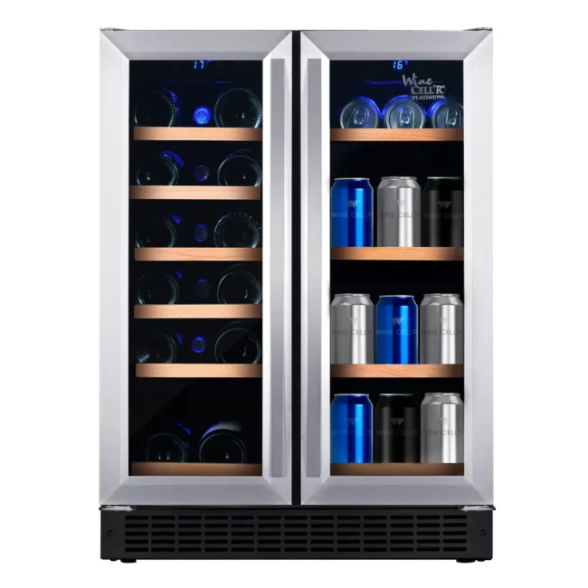 Centre de boissons Wine Cell’R inox 24 pouces, porte vitrée – WC1958PLBC