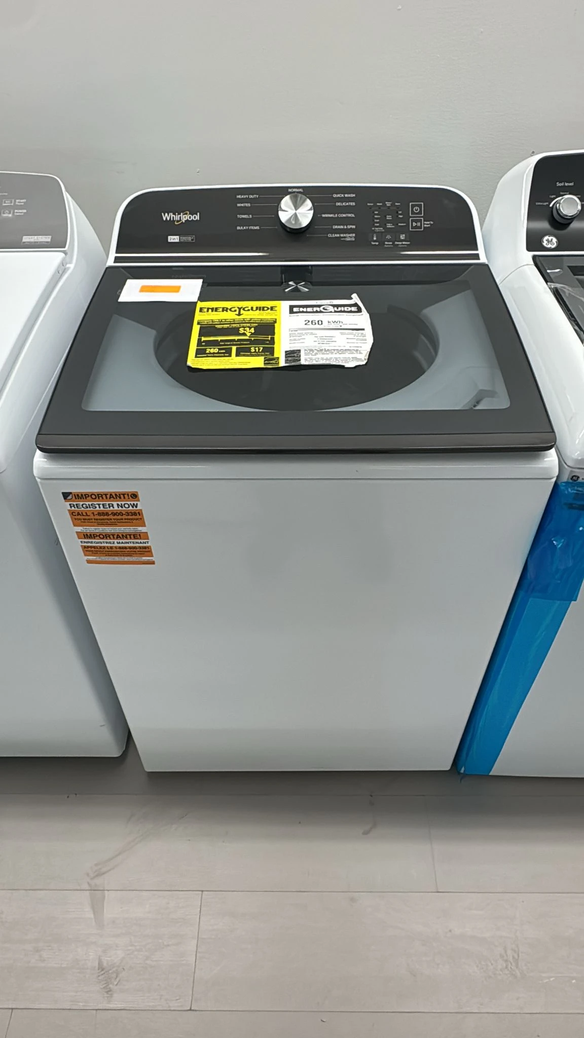 Laveuse Whirlpool blanche 27 pouces, 6,1 pi³, chargement vertical – WTW6157PW - Image 6