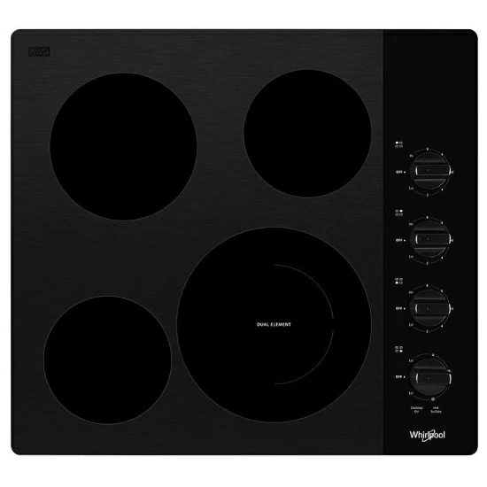 Plaque de cuisson électrique Whirlpool noir 24 pouces – WCE55US4HB